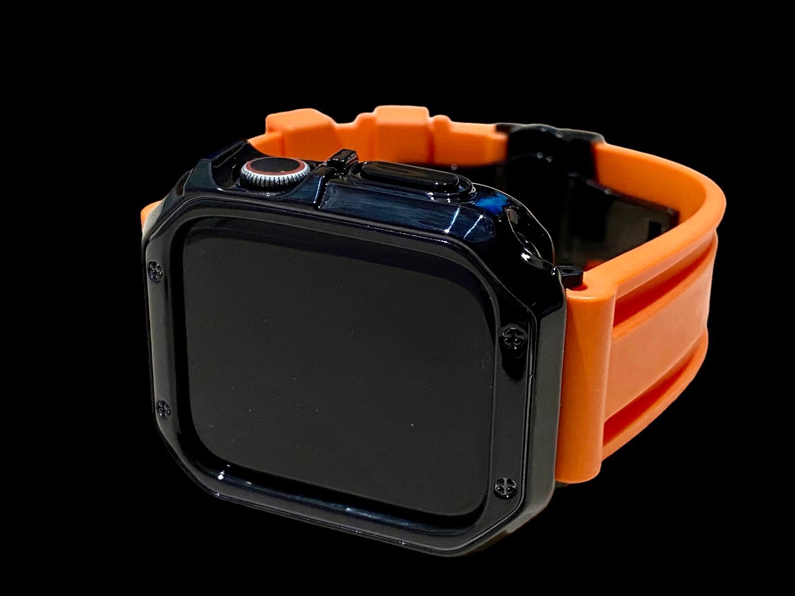 Bo  カスタム セット アップルウォッチバンド ラバーベルト Apple Watch カバー ケース メンズ レディース 38mm 40mm 41mm  42mm44mm45mm46mm49mm
キラキラ　極艶コーティング　シリコンバンド