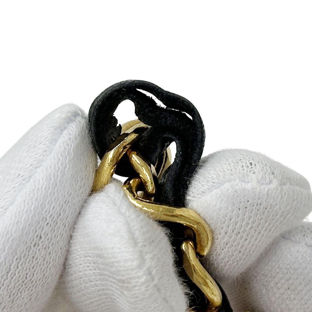 ヴィンテージChanel 黒 レザー ベルト チェーン付き シャネル CHANEL ベルト レディース メンズ ブランド レザー GP