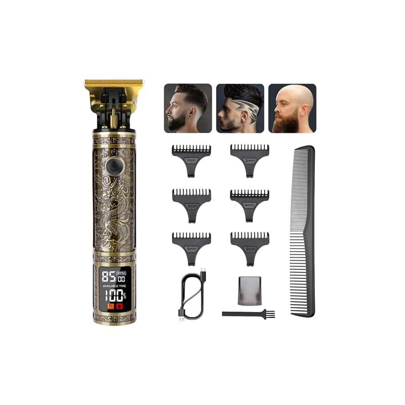 バリカン メンズ 電動バリカン LRCUOPY ヘアカッター 散髪用 3段階スピード調節 USB充電式 LEDディスプレイ 6種類ガイドコーム 低騒音 コードレス セルフカット コンパクト プロ仕様 坊主 大人 