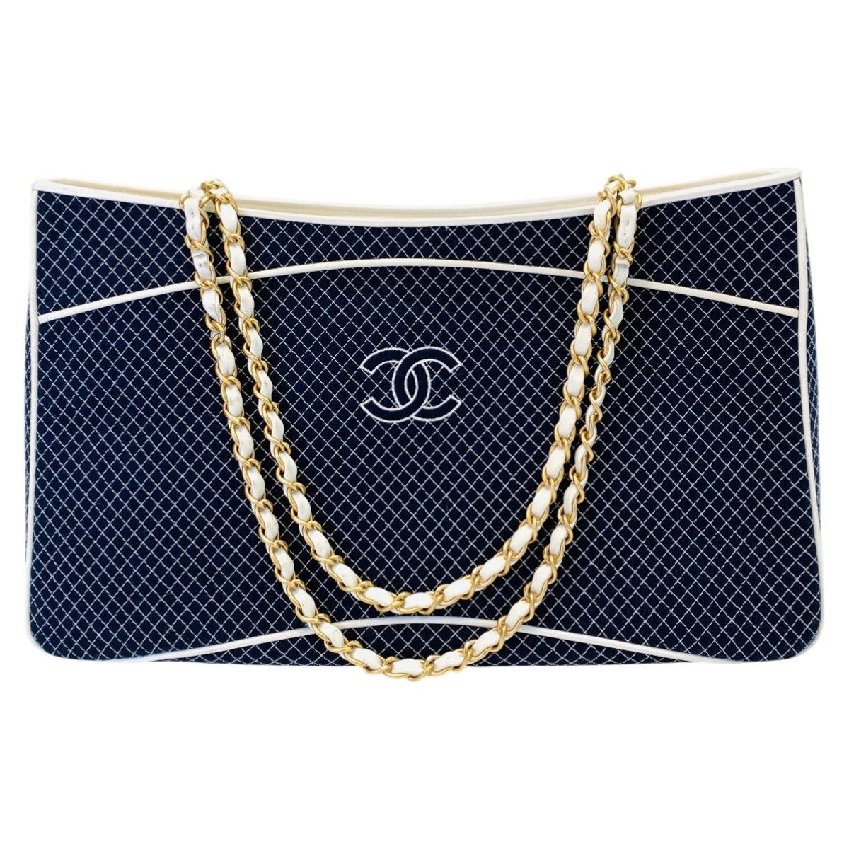 CHANEL マイクロ マトラッセ チェーントート ネイビー 9608 シャネル CHANEL マイクロ マトラッセ チェーン トートバッグ