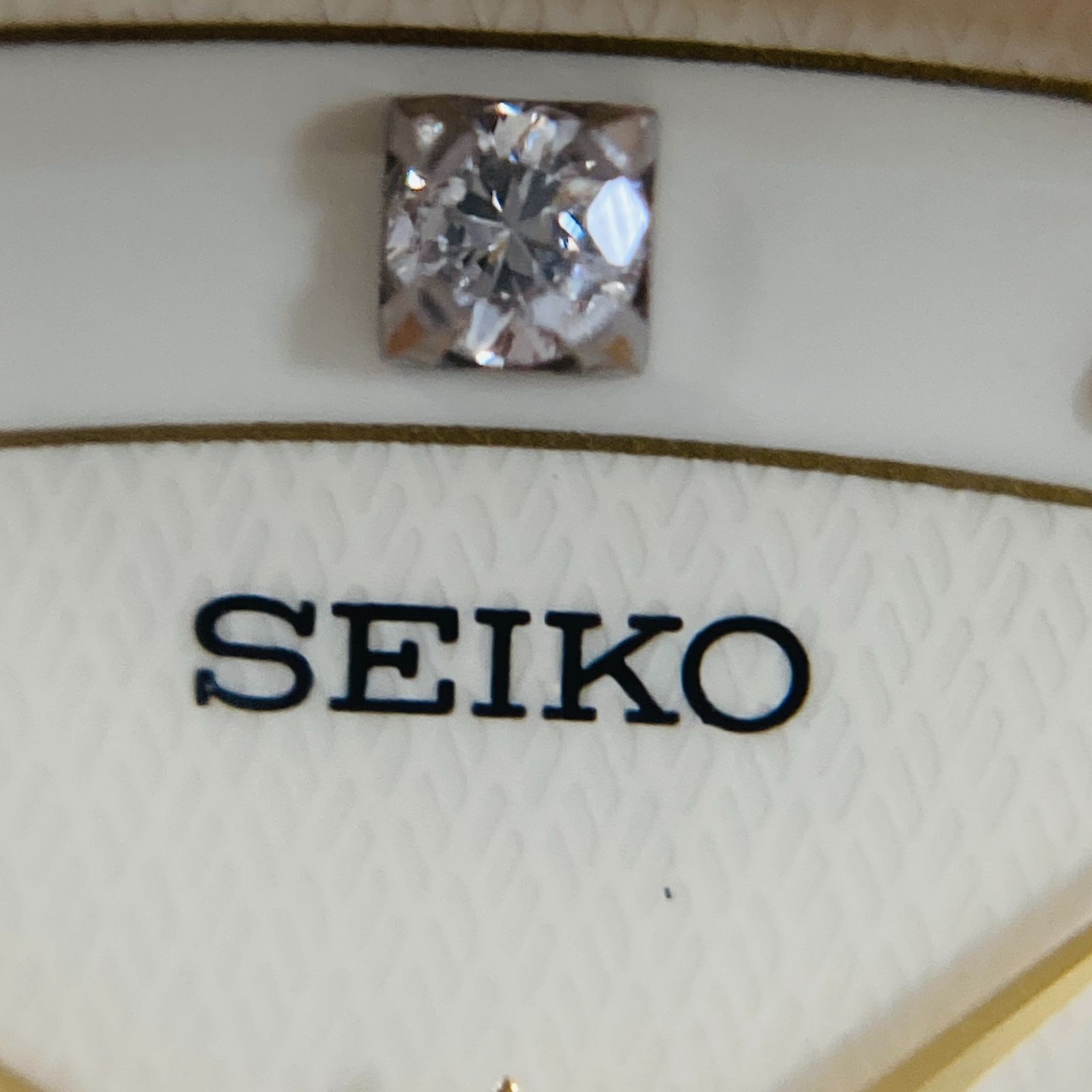 A【不動】セイコー SEIKO エクセリーヌ 1P ダイヤ レディース腕時計
