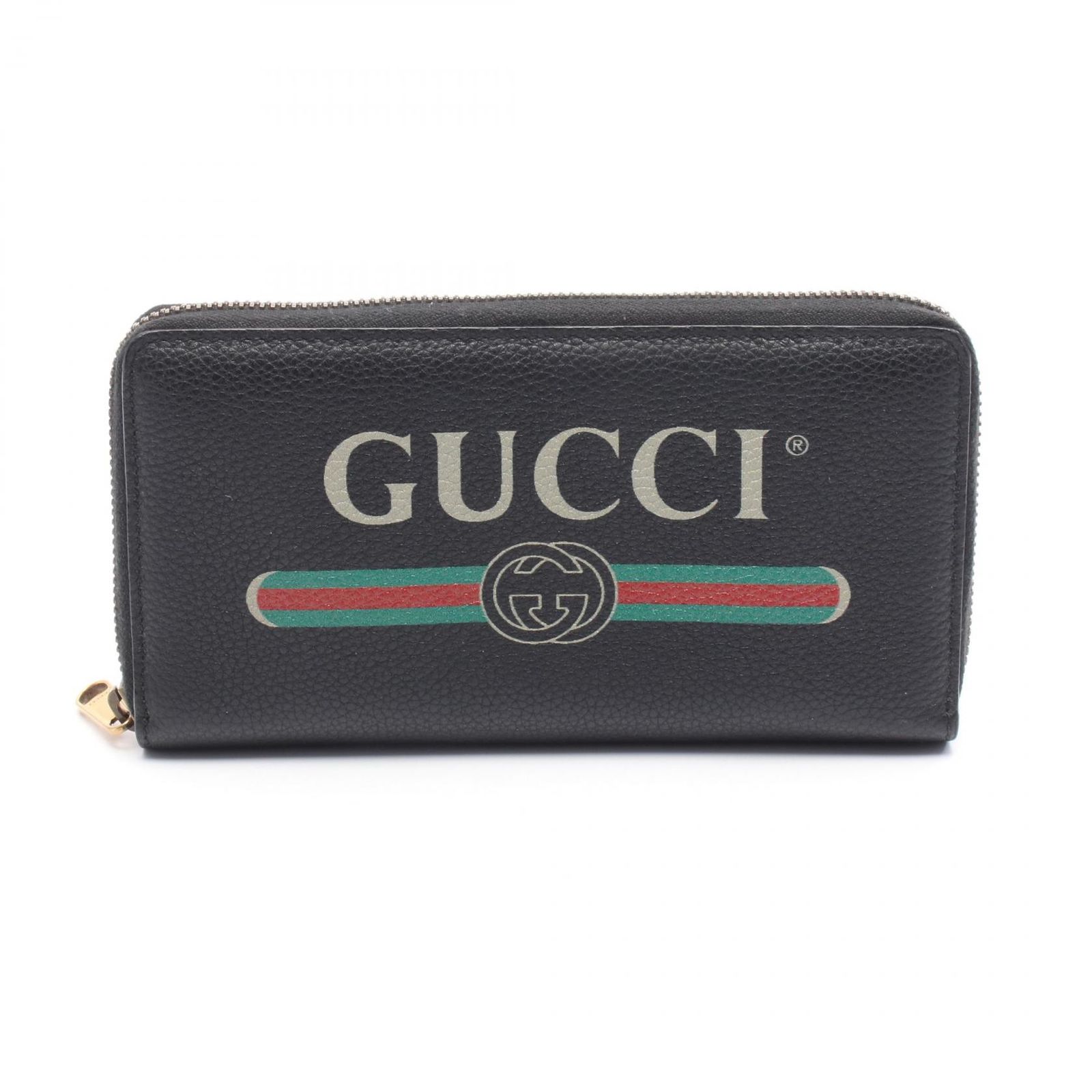 GUCCI 長財布 シェリーライン ジップアラウンド ファスナー グレー 黒 GUCCI 長財布 シェリーライン ジップアラウンド ファスナー