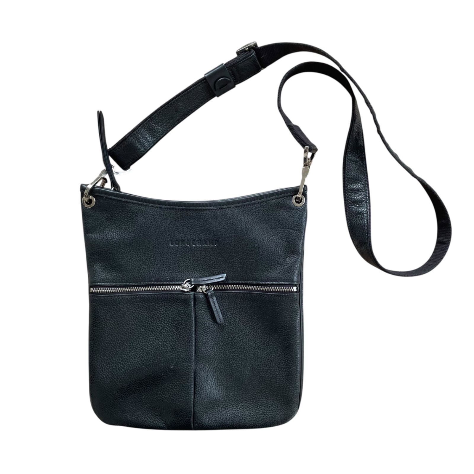 RE144 Longchamp ロンシャン レザー ショルダーバッグ 斜めがけ 