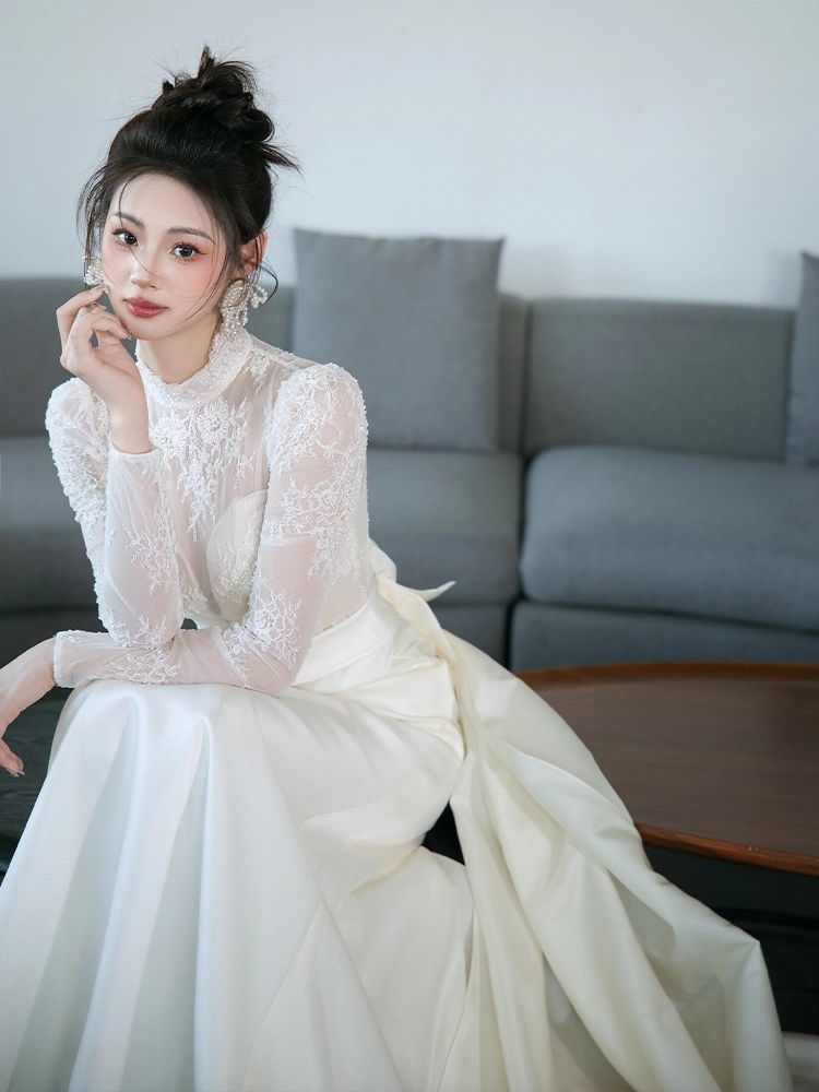 ウェディングドレス 花嫁 二次会 ウエディングドレス 結婚式 前撮り 披露宴 リゾート 総レース ハネムーンフォト レストランウェディング