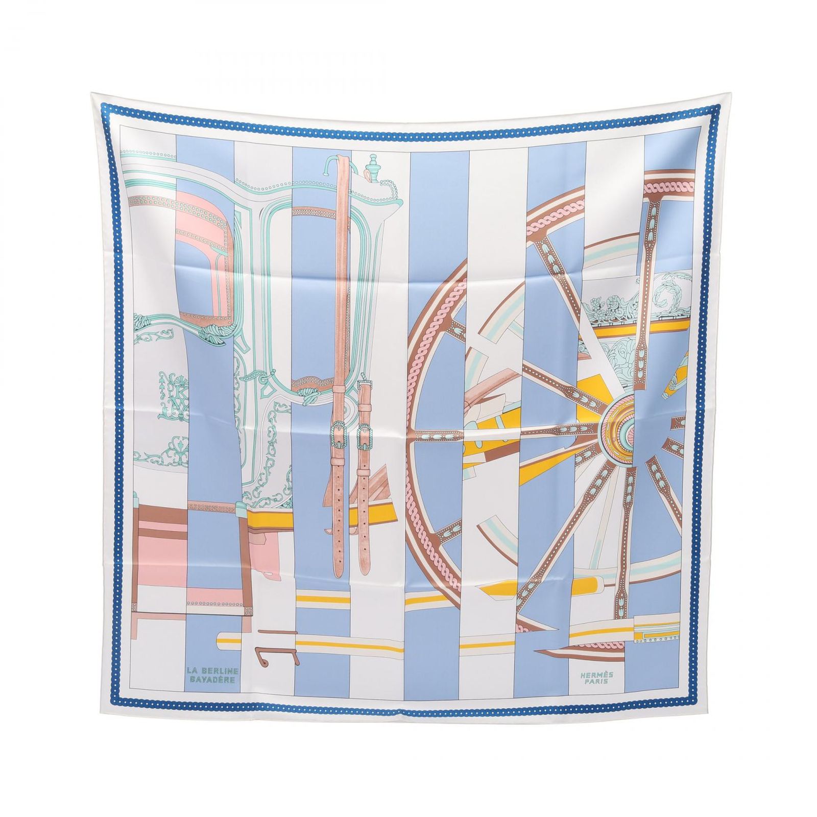 HERMES スカーフ 上品 カレ90 シルク100% La Berline Bayadere HERMES*シルクスカーフ カレ90 エルメス フラッグシップ 船