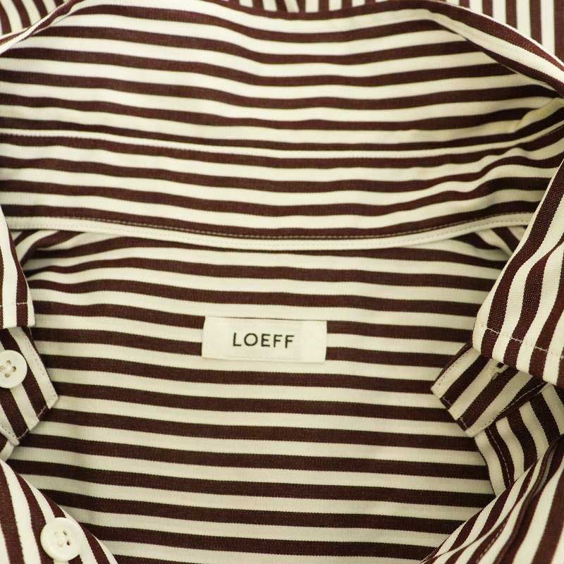 【高価値】 ロエフ 0 長袖 シャツ ボタンダウン ボックス ストライプ LOEFF シャツ+ブラウス(長袖+七分)