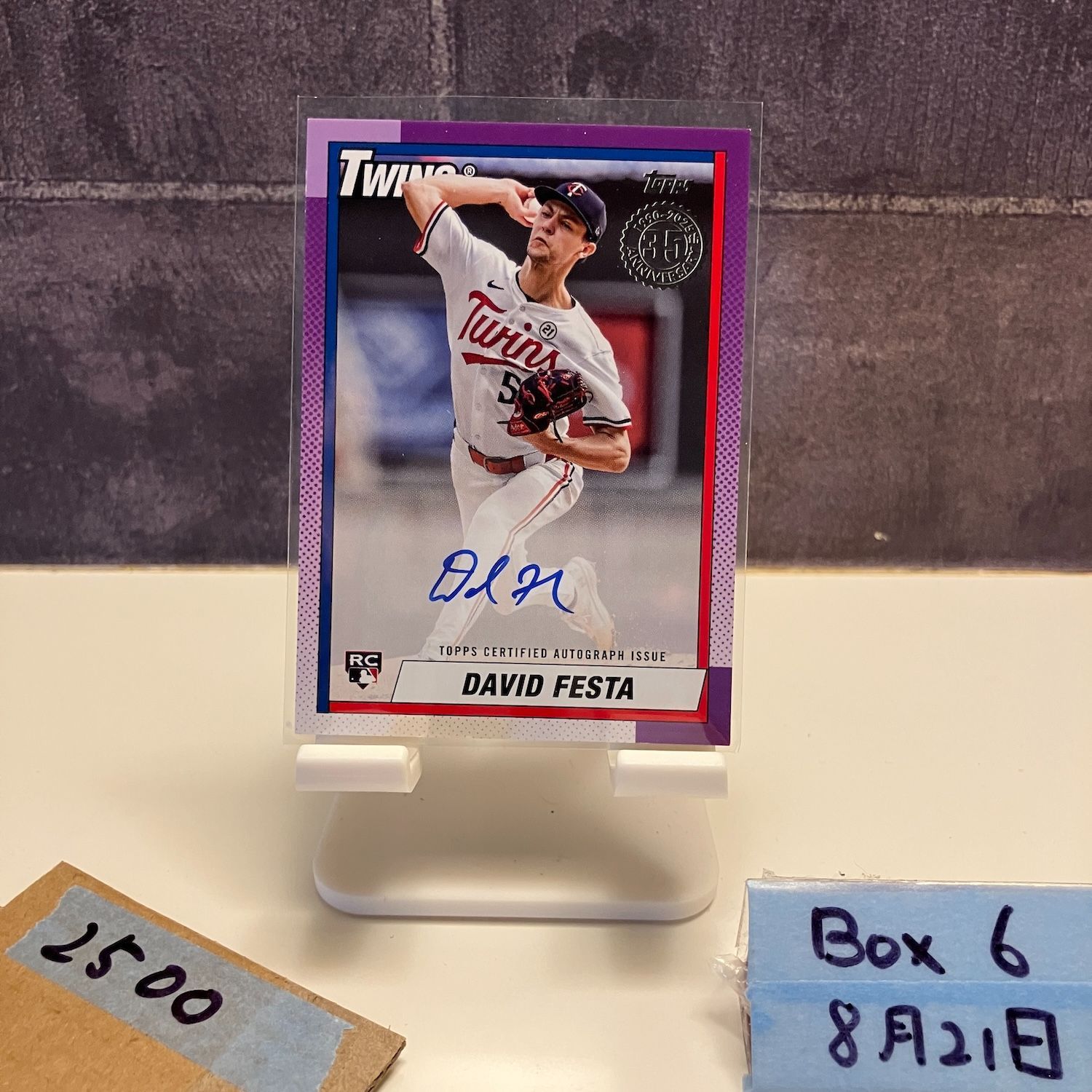 muque ! サイン入り FC限定 レア DVD 2025 Topps David Festa 直筆サイン Minnesota Twins RC