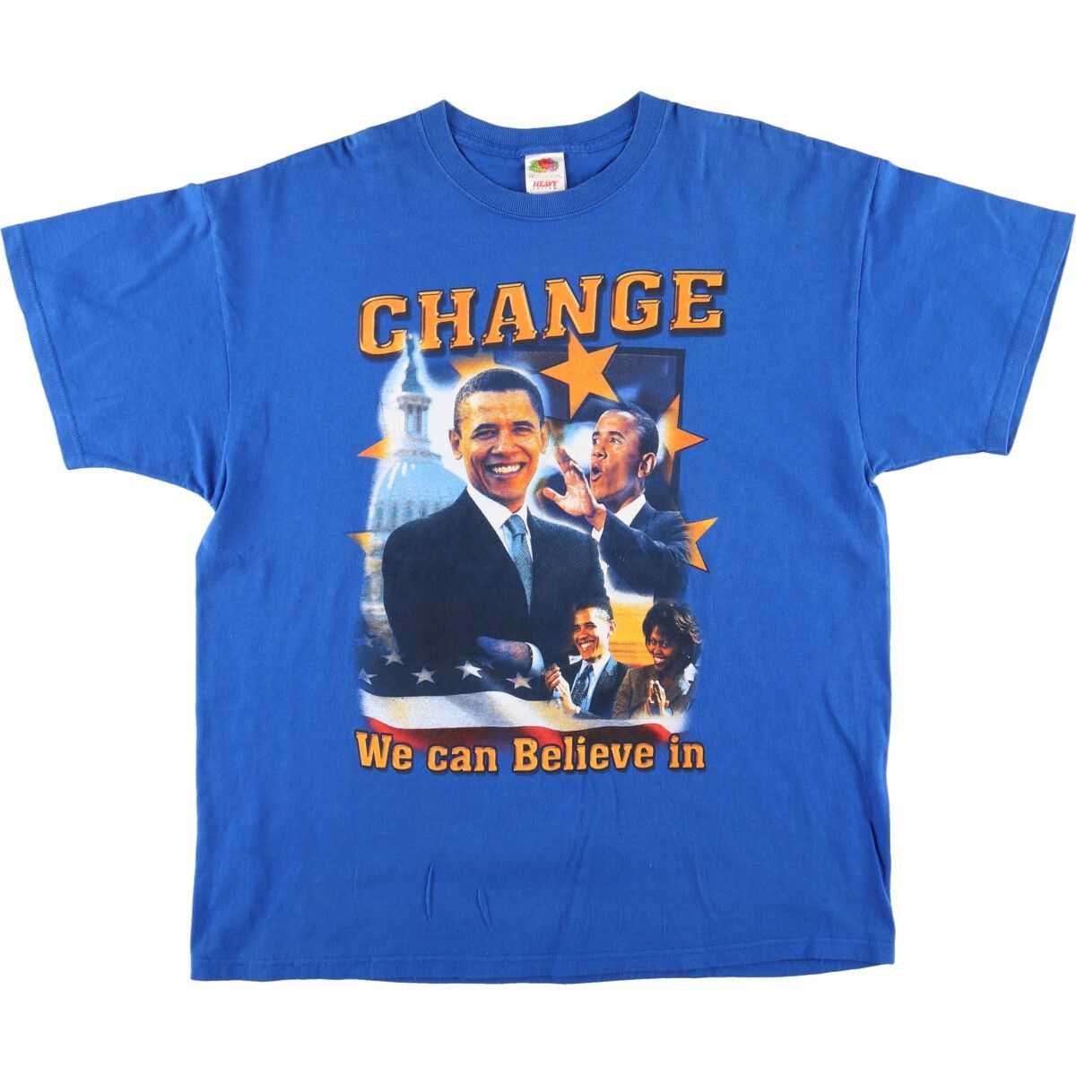 古着 フルーツオブザルーム FRUIT OF THE LOOM HEAVY cotton BARACK OBAMA バラクオバマ プリントTシャツ メンズXXL /eaa433598