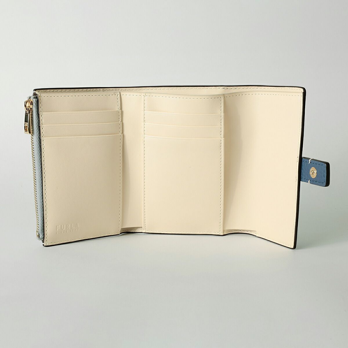 新品 フルラ FURLA 3つ折り財布 グラツィア COMPACT WALLET ブルー  