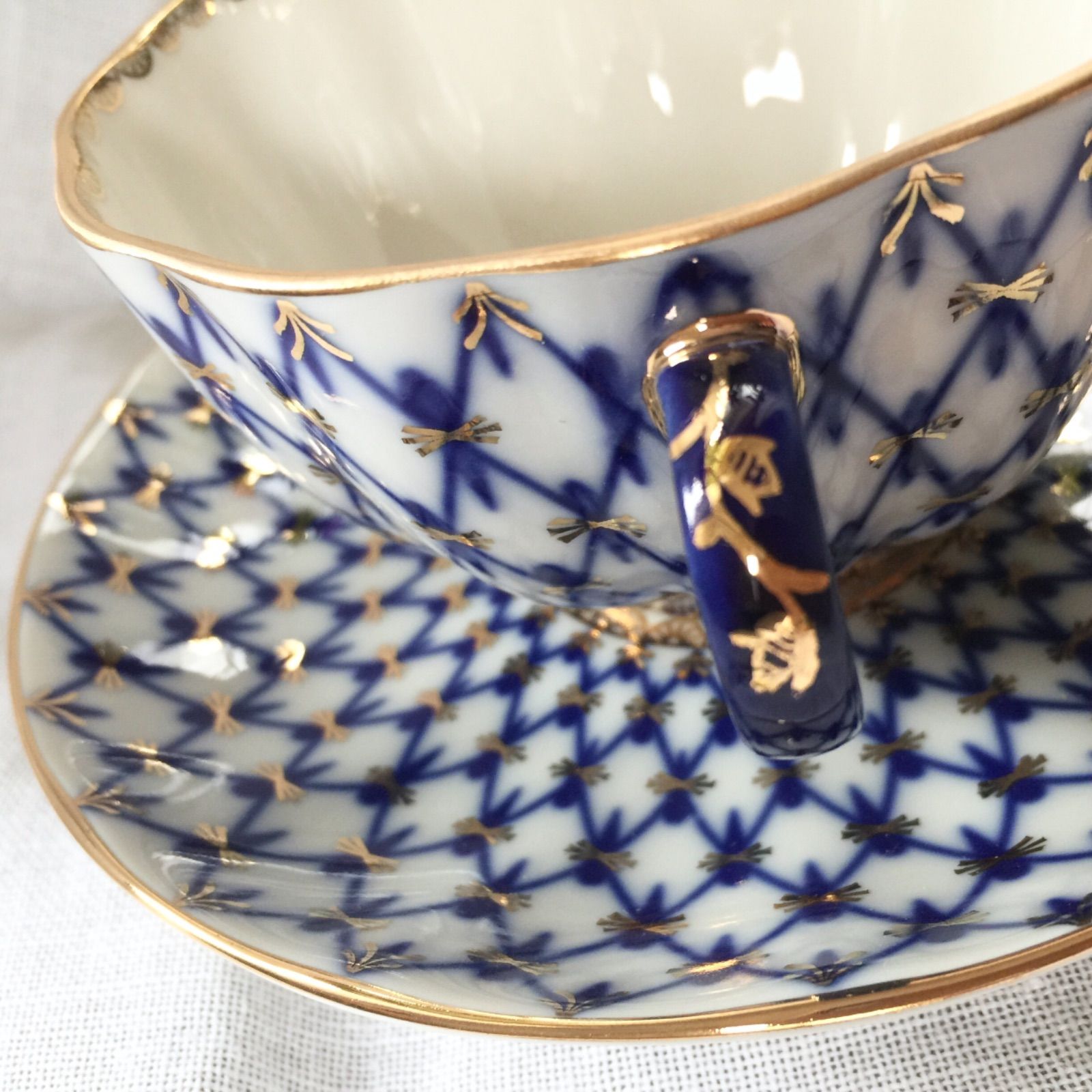 ロモノーソフ LOMONOSOV コバルトネット カップソーサー