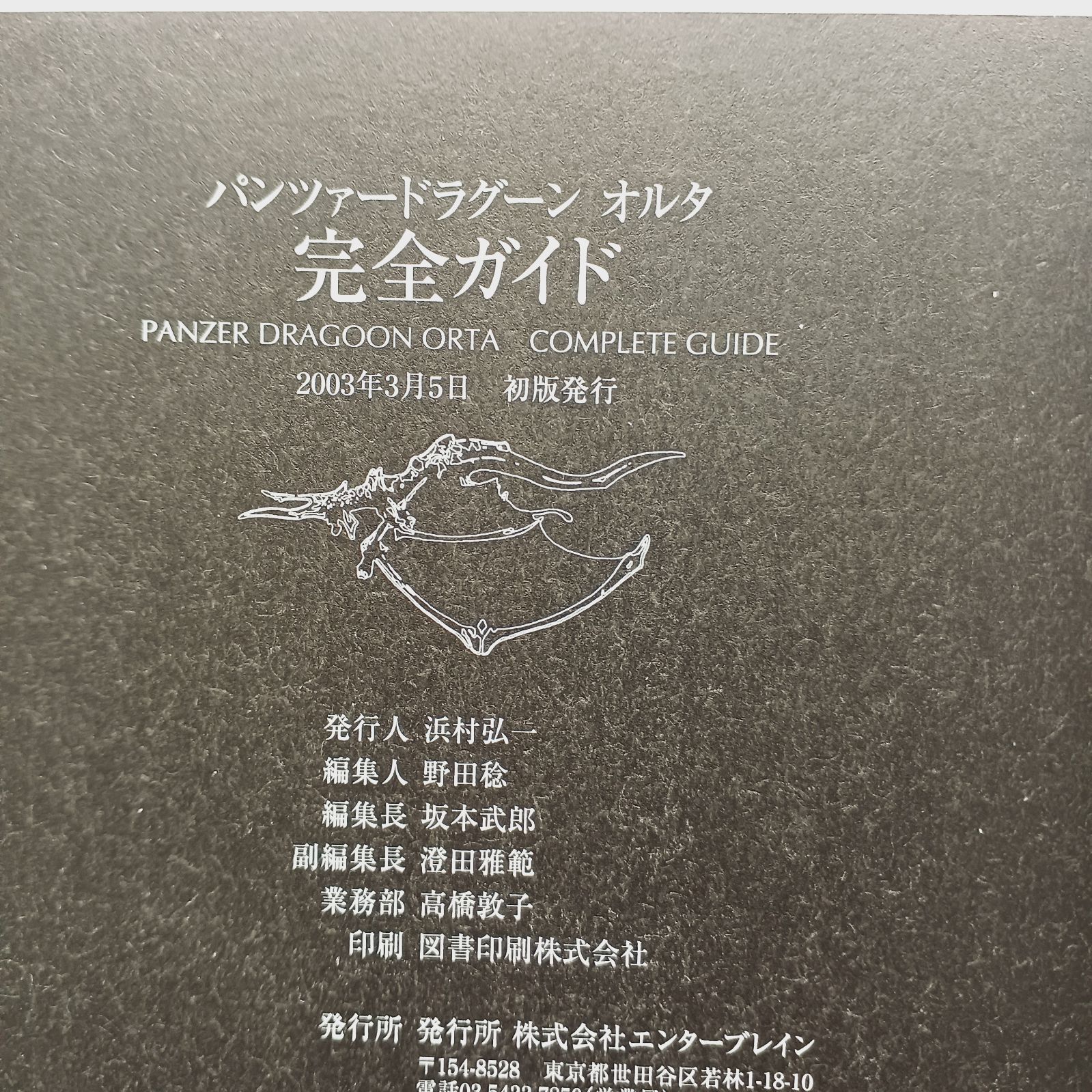 パンツァードラグーン オルタ 完全ガイド 攻略本 初版 Panzer Dragoon 