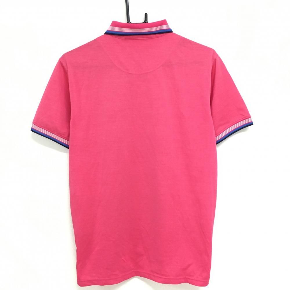 ゴルフ ポロシャツ ネイビー×ピンク パーリーゲイツ 半袖ポロシャツ