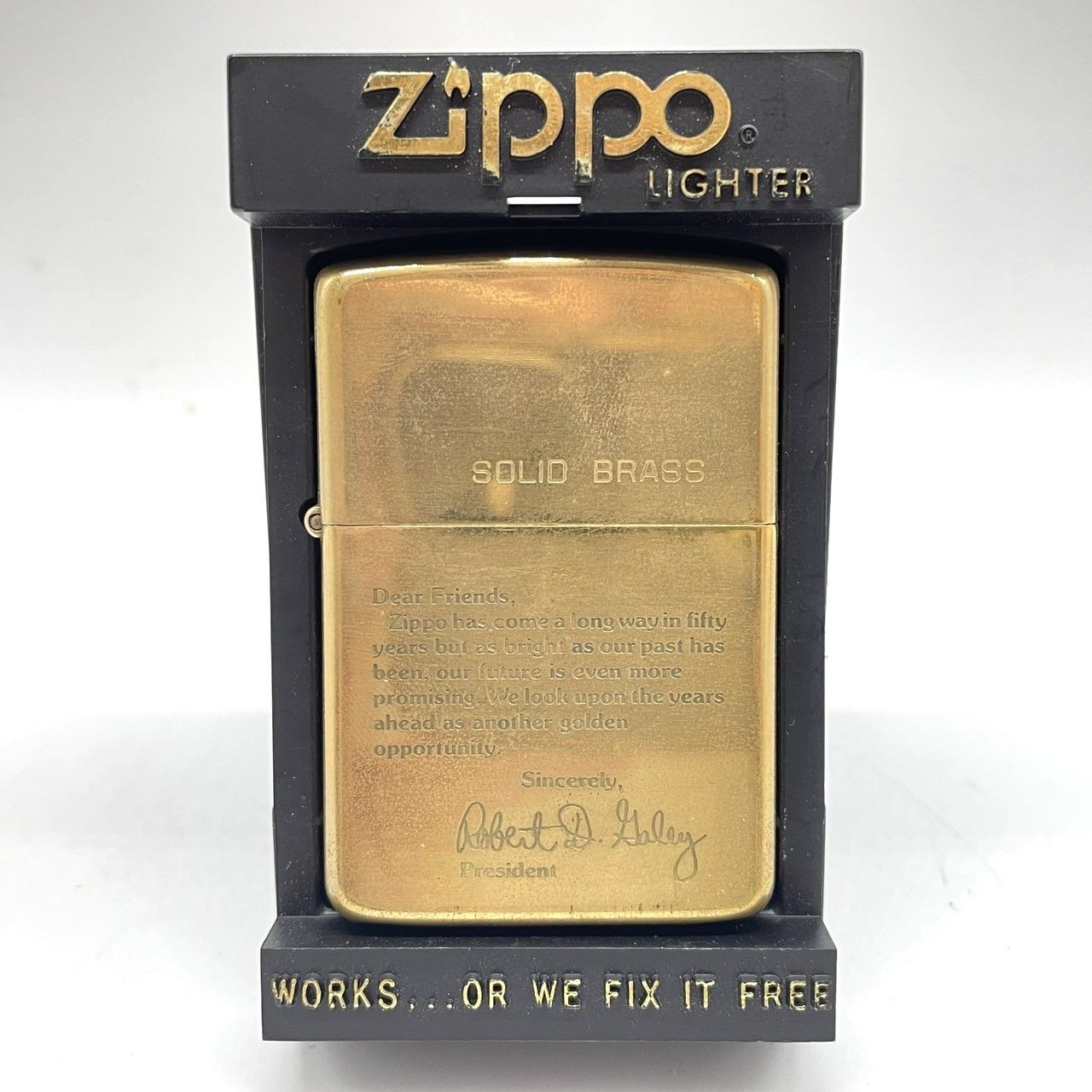 ZIPPO ジッポ SOLID BRASS 喫煙具 着火未 イニシャル入り 現状品 006374