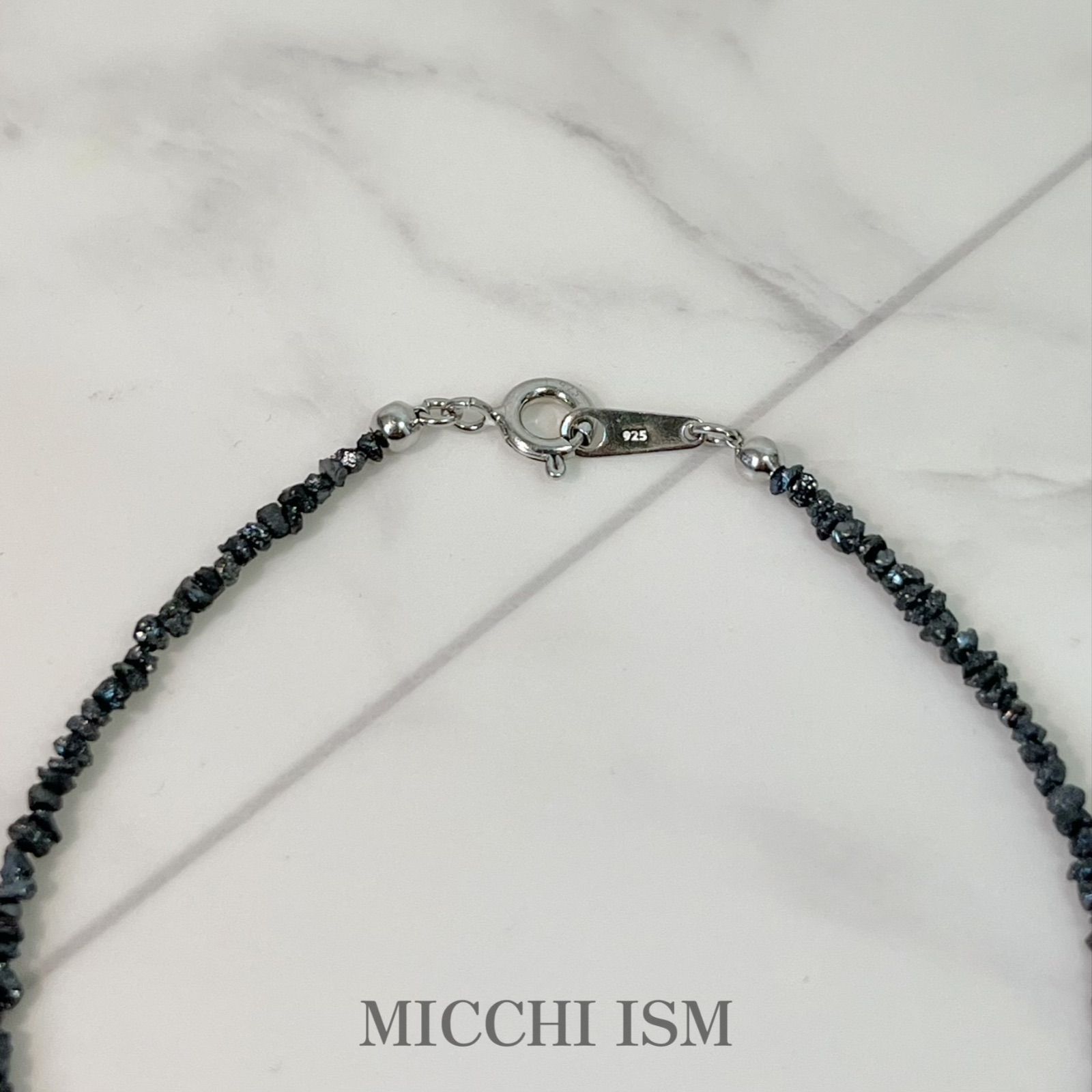 天然ブラックダイヤモンドブレスレット 2mm 細め シンプル キラキラ 