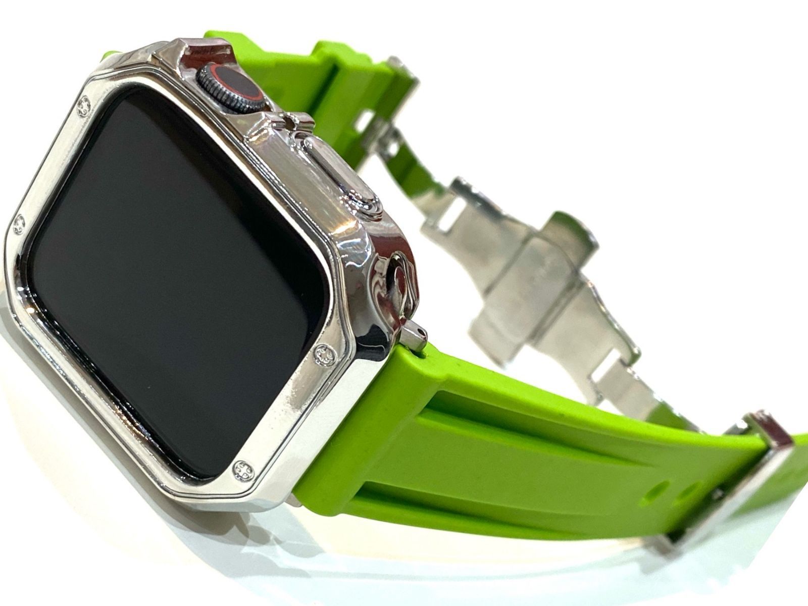 Apple Watch バンド 45mm ケースセット アップルウォッチ 緑 通販