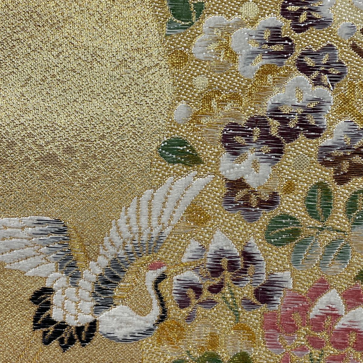 袋帯 美品 秀品 加賀五彩美文様 金糸 箔 金色 六通 正絹 【中古