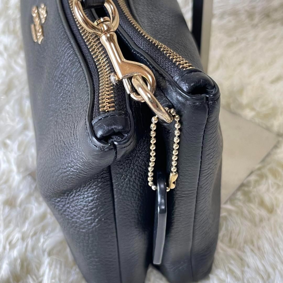 COACH コーチ ショルダーバック ペブルド ブラック 黒 シボレザー