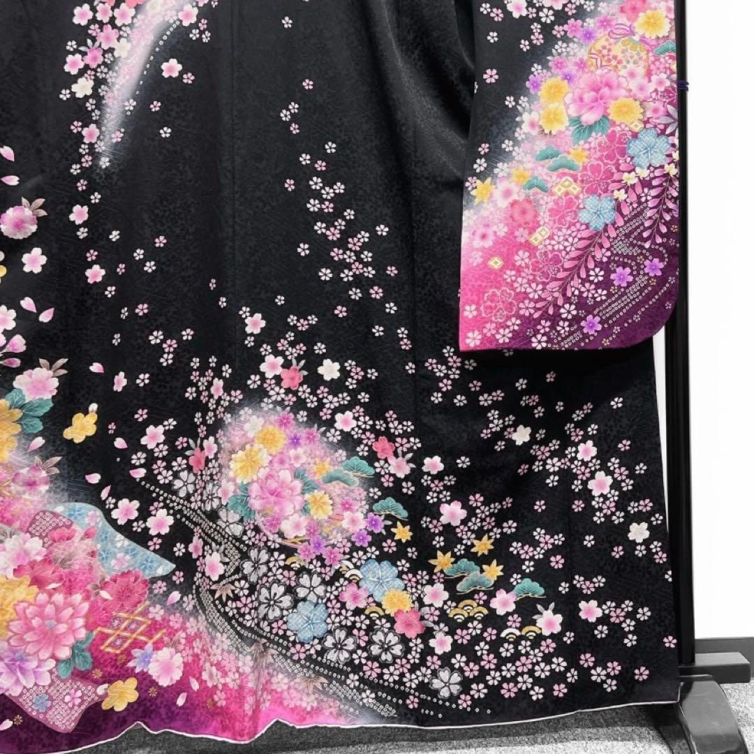 振袖 刺繍 花模様 菊 菱 桜 梅 藤の花 松 着物 075w d - メルカリ