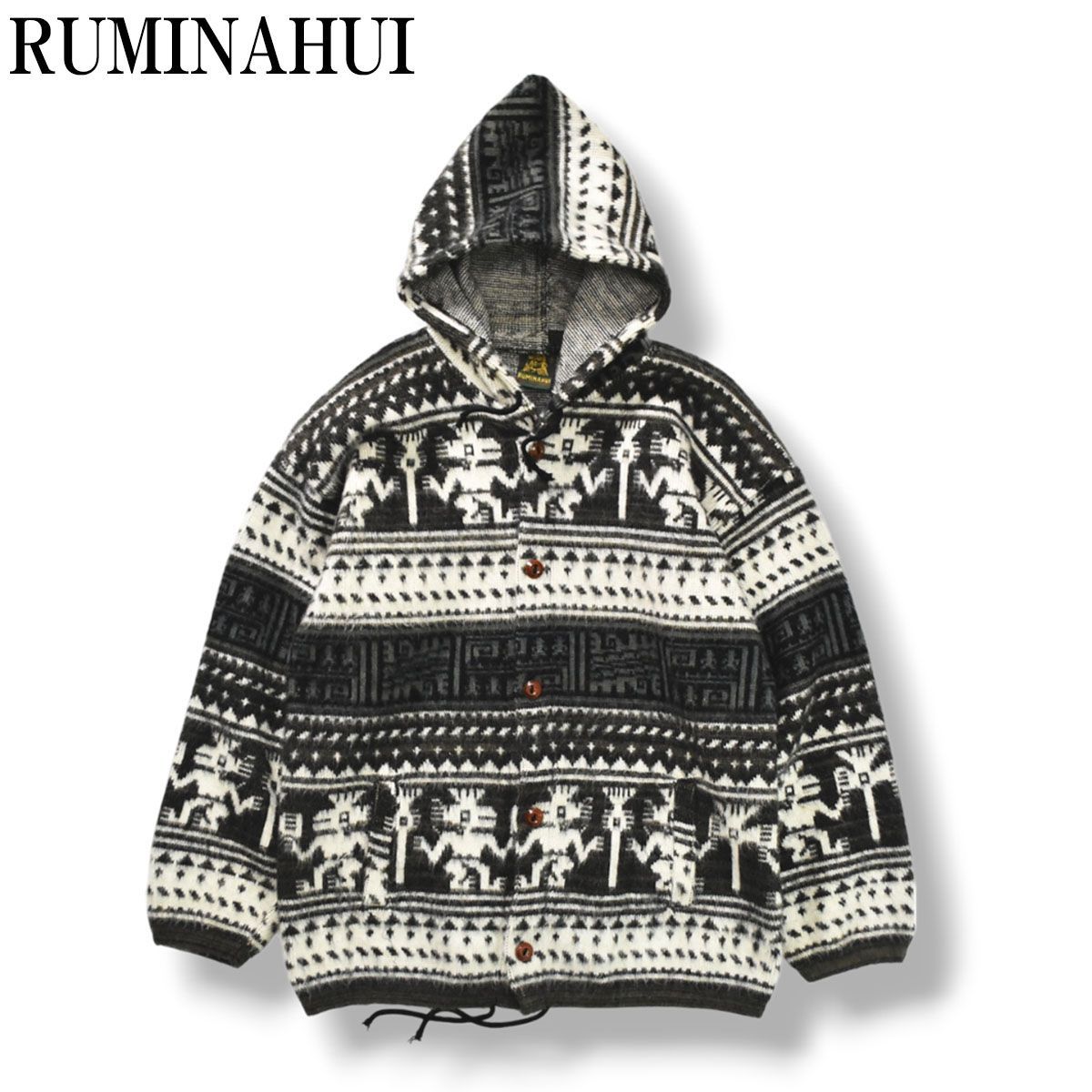 90s RUMINAHUI ネイティブ柄 エクアドルニット パーカー 古着 TEJIDOS