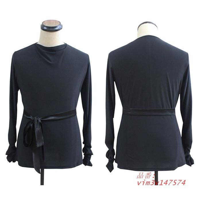 社交ダンス★ダンス★新品★インナー★丸襟長袖★黒色★フリー 000000000310_bps7woV.jpg