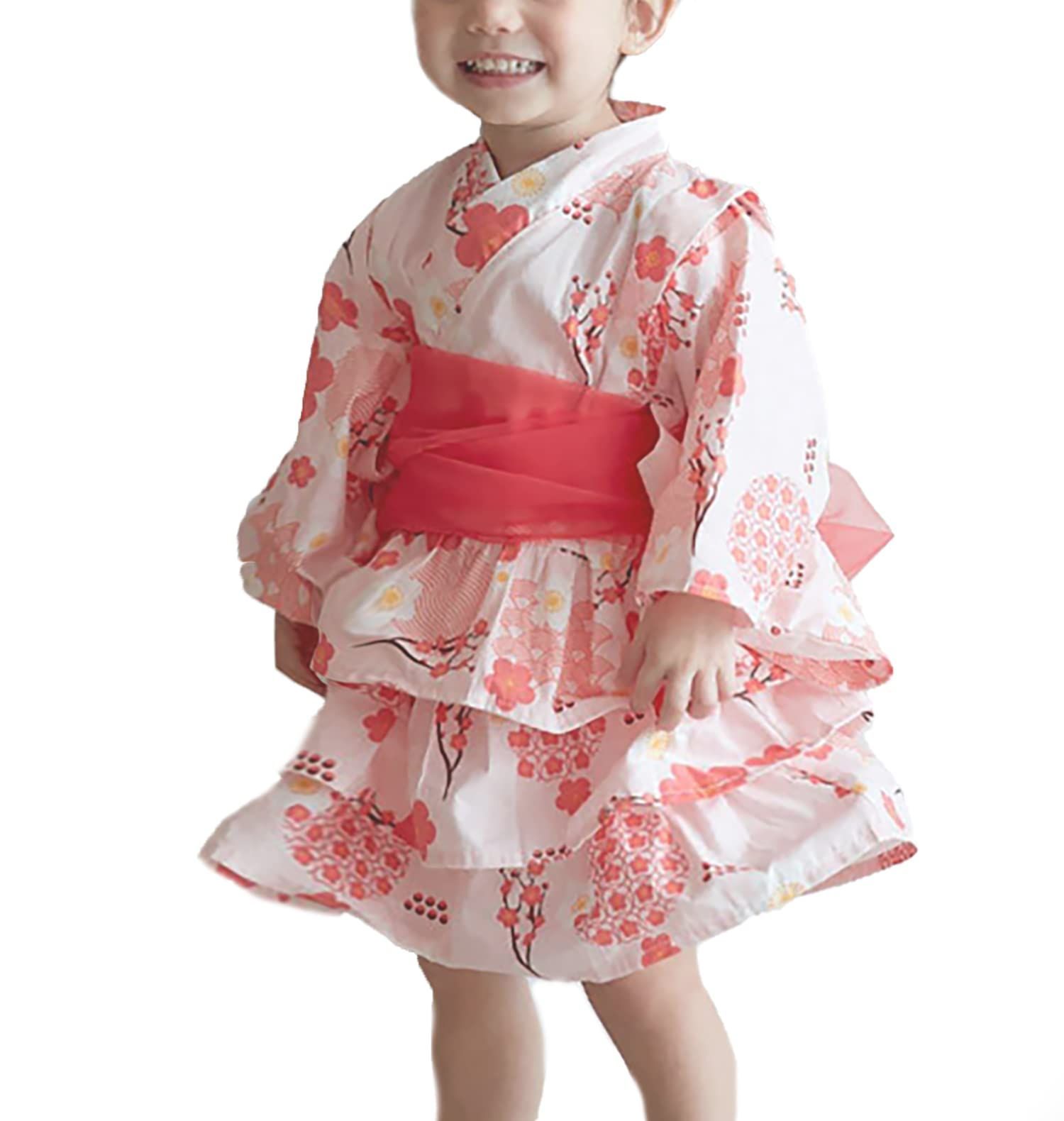 特別価格　夏 和装 夏祭り ゆかた キッズ こどもゆかた 3点セット ベビー 帯セット 可愛い 女の子 ワンピース 上下セット 子供 兵児帯付 浴衣ドレス 浴衣 花火大会 記念撮影 [SEIWARAKU] HF05