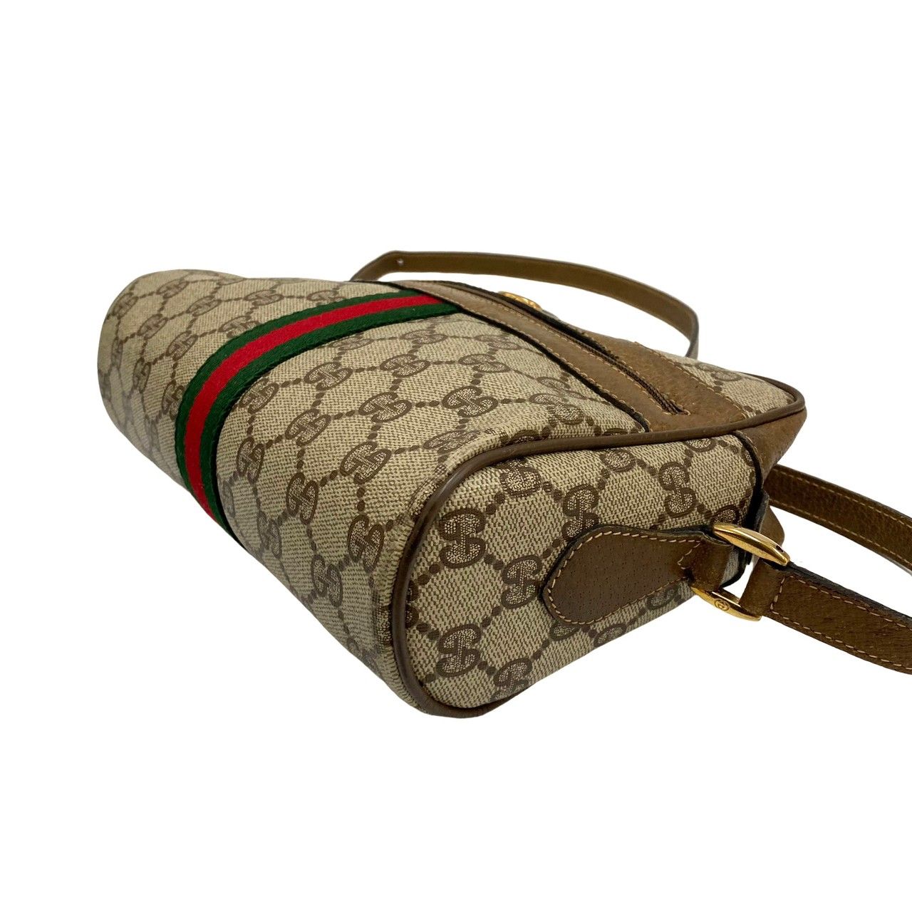 美品 GUCCI オールドグッチ ヴィンテージ GG ロゴ 金具 シェリーライン
