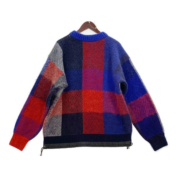 Sacai plaid Knit 22-02858M 22AW ニット セーター クルーネック チェック柄 メンズ サイズ3 ブルー/レッド サカイ  トップス DM12493□ - メルカリ