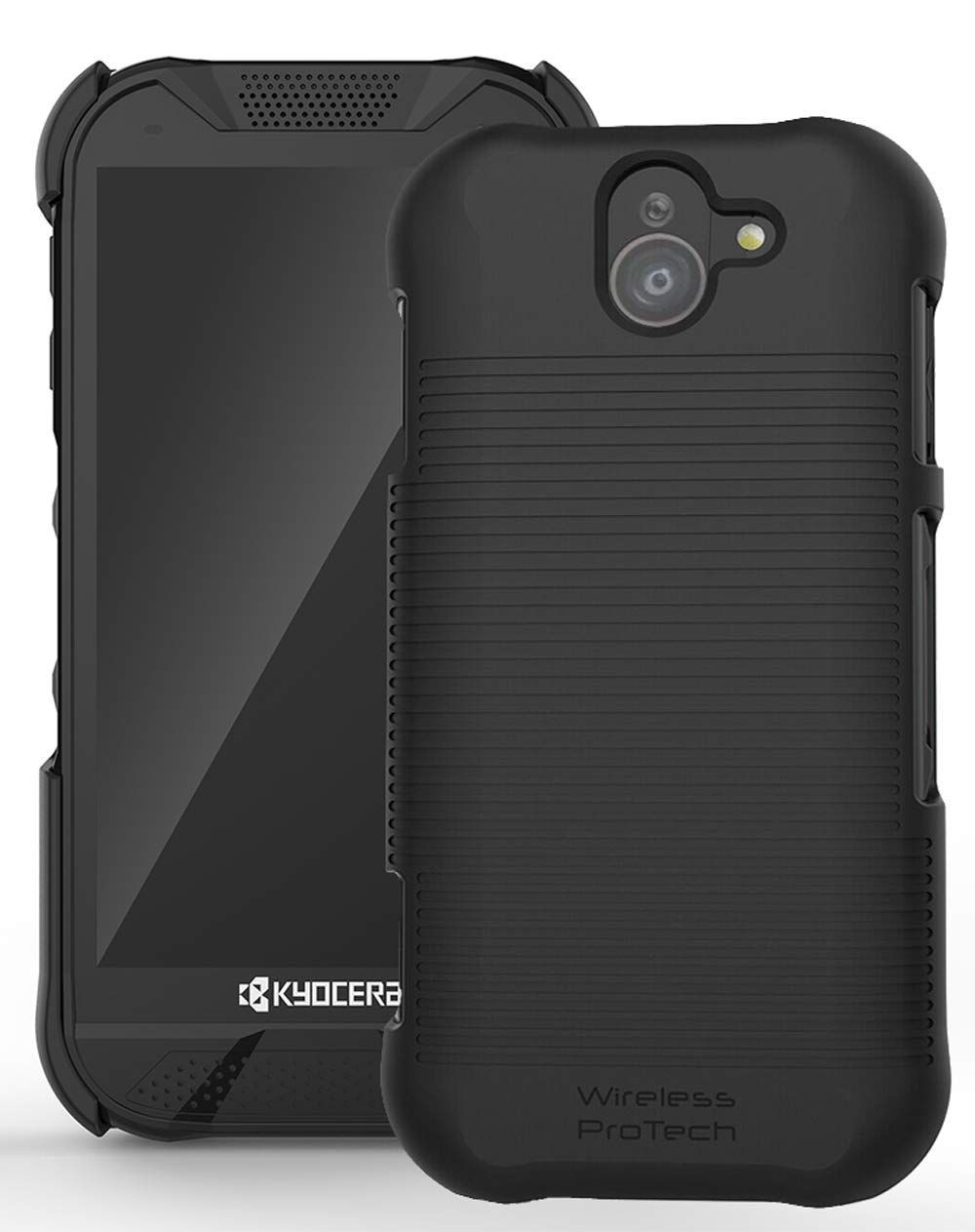 ワイヤレスPROTECHケース 京セラ DuraForce Pro 2、モデルE6910およびE6920対応 丈夫なハードシェルケースカバー ブラック