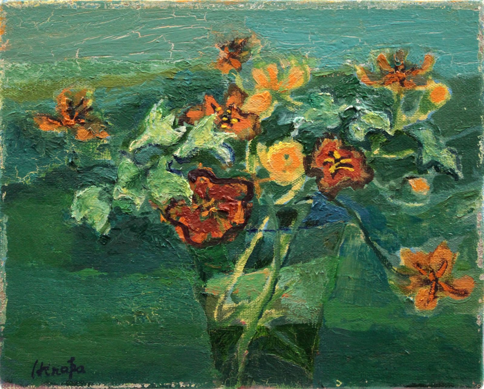 鎌田俳捺子『花』油彩画【真作保証】 絵画 鎌田俳捺子『花』油彩画【真作保証】 絵画 - メルカリ
