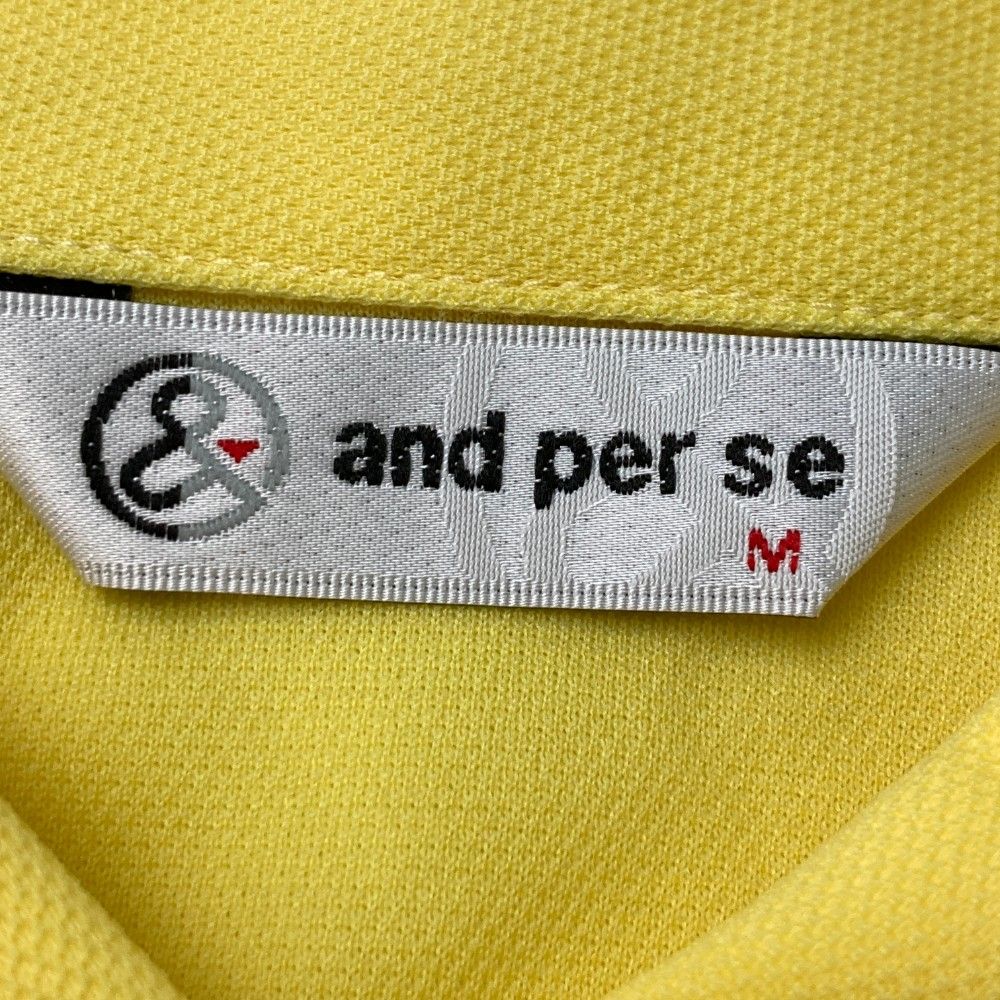 サイズ：M AND PER SE アンパスィ  半袖ポロシャツ 総柄 イエロー系 [240101431270] ゴルフウェア レディース ストスト サイズ：M AND PER SE アンパスィ 半袖ポロシャツ 花刺繍