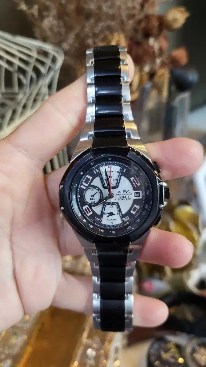ヴィンテージ SEIKO セイコー SEIKO ALBA セイコー アルバ メタル 時計 ブラック|シルバー