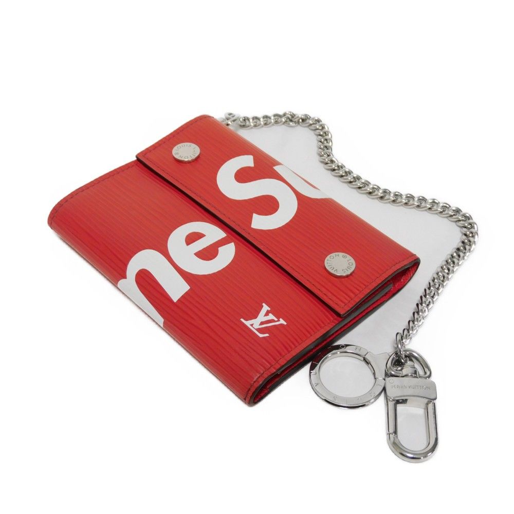 LOUIS VUITTON ルイ・ヴィトン チェーンコンパクトウォレット LVロゴ W