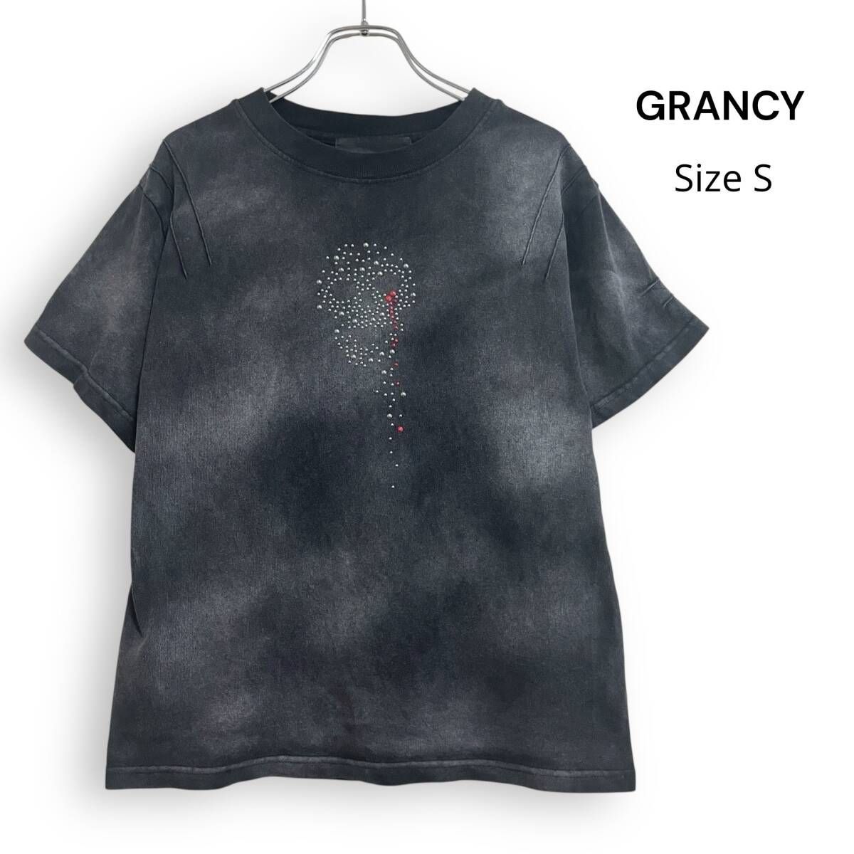 grancy スカルラインストーンデザインtシャツ m1 GRANCY】Skull