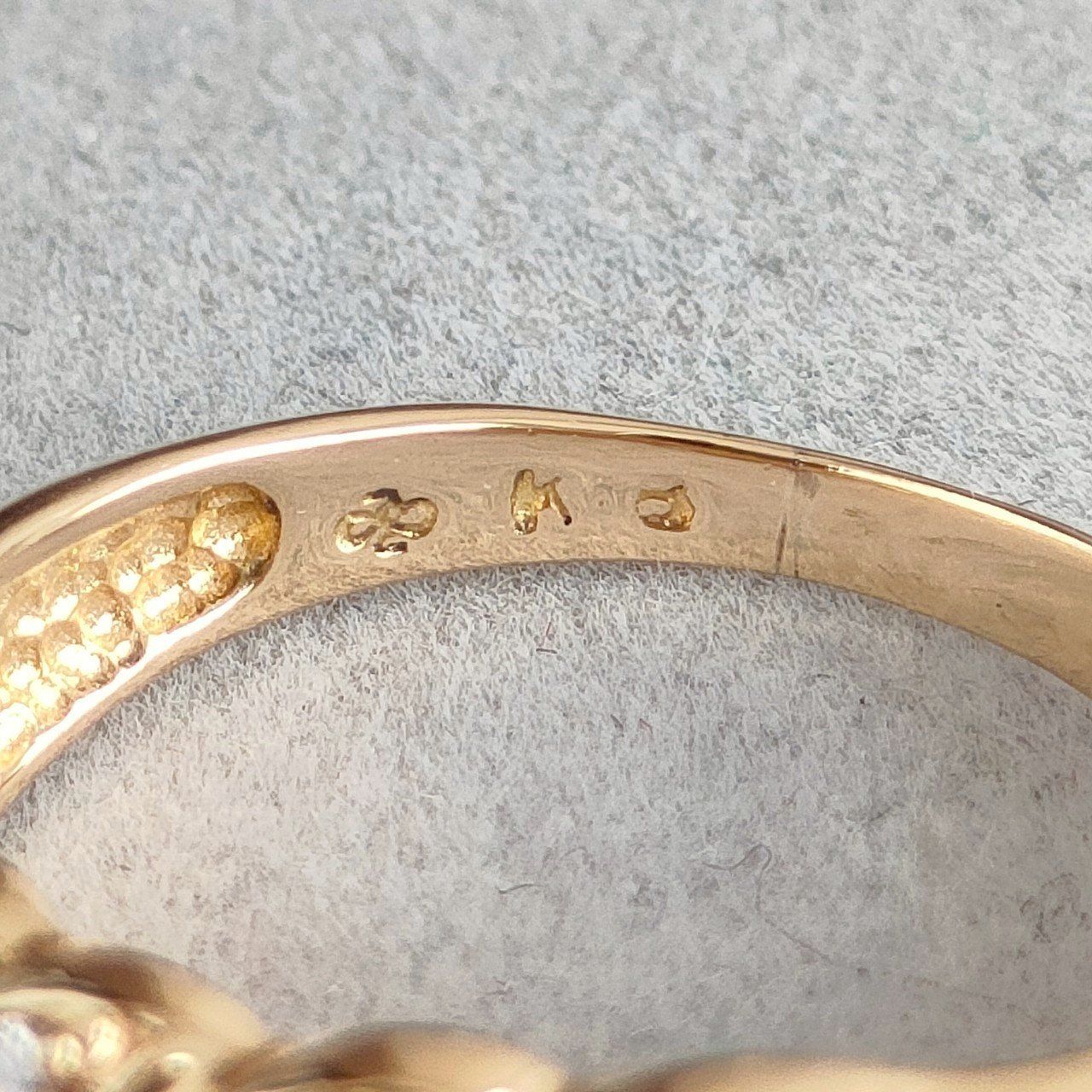 ジュエリーマキアンティークk18指輪 ダイヤ付き ジュエリーマキ - 18