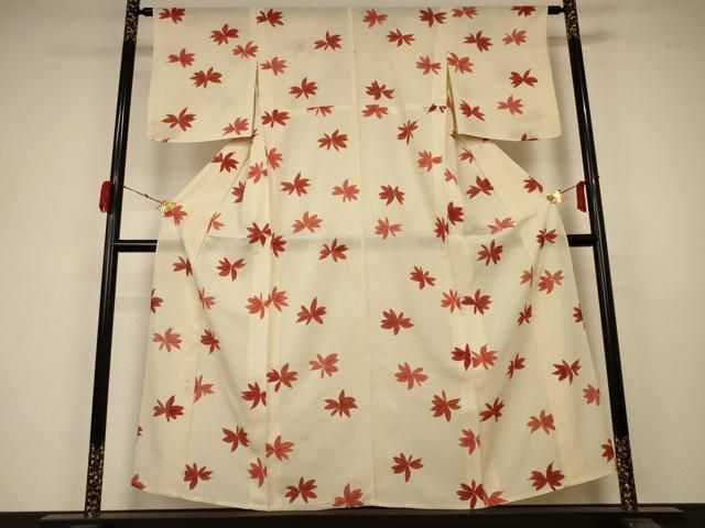 平和屋着物 夏物 小紋 絽 舞花文 正絹 AABA2892jd