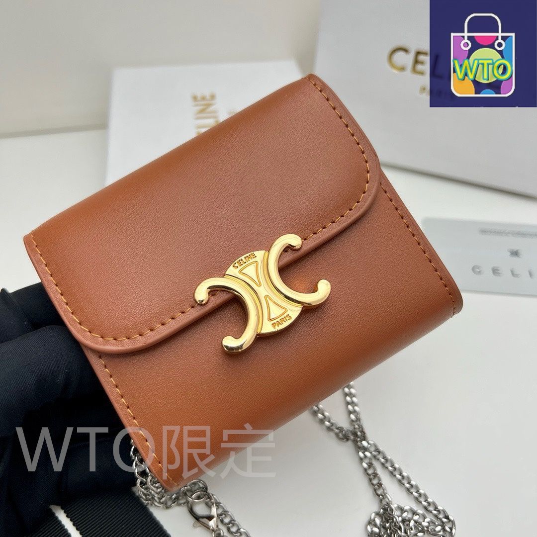 【直営】CELINE チェーンウォレット テキスタイル トリオンフ 本日限定】?Celine トリオンフ チェーンウォレット 10783 ? 高級