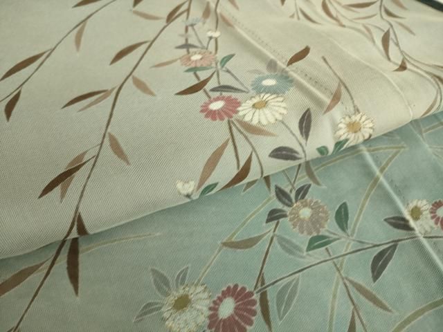 平和屋着物▽訪問着 無双 紗袷 紗×紗 草花文 正絹 逸品 DAAS0478az