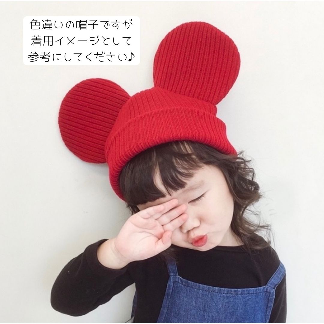 麦わら帽子❤️キッズ・ベビー♡ミニーちゃん風まる耳帽子♡ - 帽子