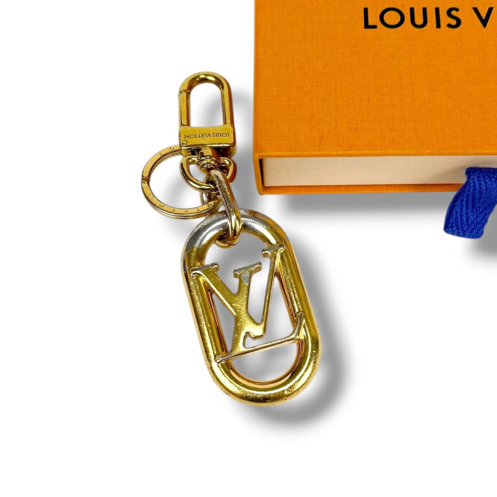 ルイヴィトン LOUIS VUITTON ポルトクレ LVリンク キーリング バッグチャーム キーホルダー ゴールド金具