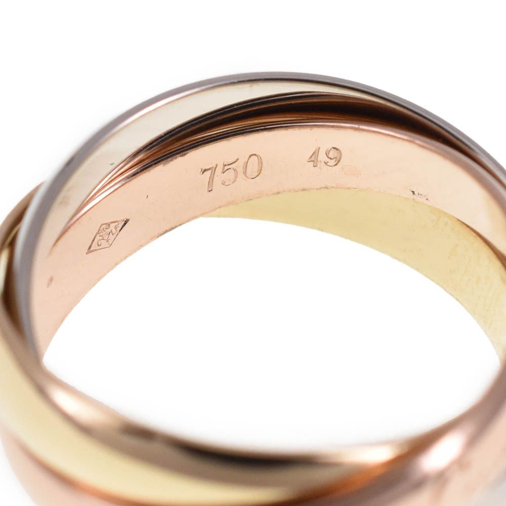 カルティエ CARTIER トリニティ 3連リング サイズ49 JP9 K18 スリーカラ― レディース S 139249