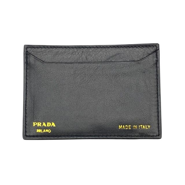 プラダ カードケース パスケース 名刺入れ コンパクト ロゴ レザー ゴールド ブラック PRADA レディース 正規品 上品な印象 感あるデザイン スマートな携帯におすすめ
