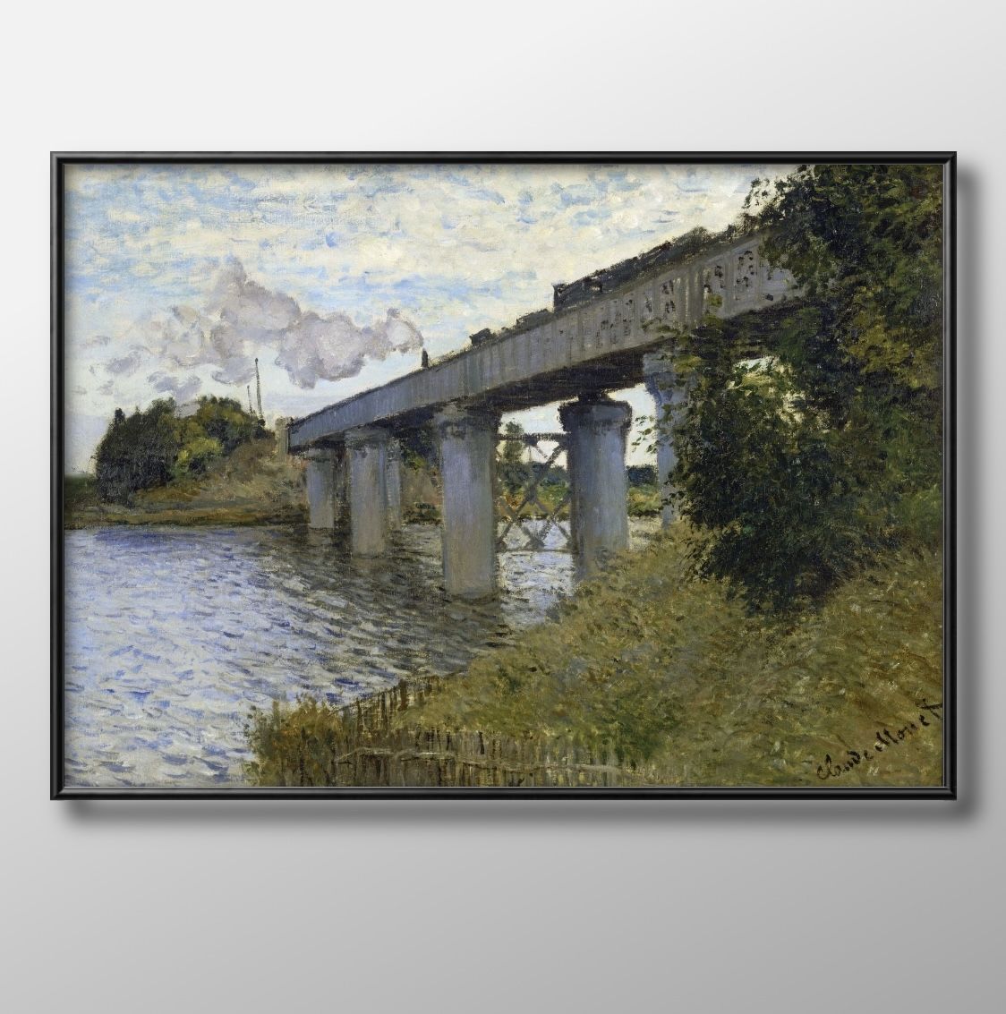 モネ アルジャントイユの橋 複製画 額入り 絵画 油彩画 アート