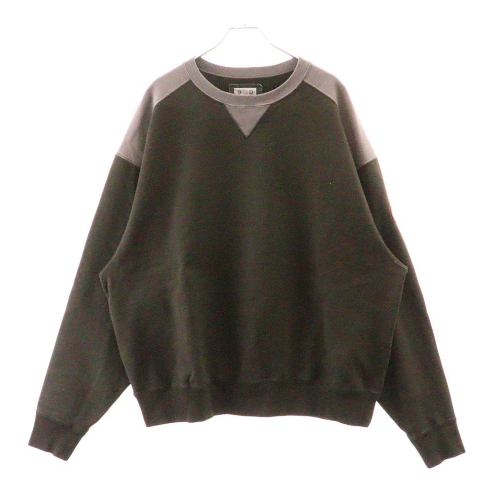 C.E (シーイー) 24AW PANEL SHOULDER CREW NECK パネルショルダー クルーネックスウェットトレーナー チャコールCES26CS10