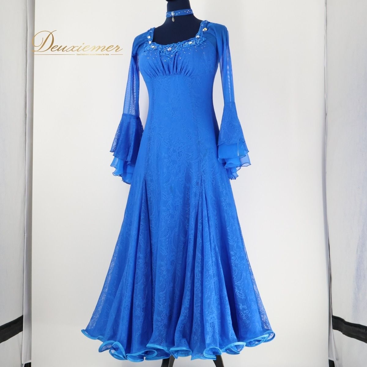 鮮やか青色ドレス 社交ダンス（セキネ） 日本製 社交ダンス衣装】ブルー SEKINE セキネ ワンピース ドレス 青