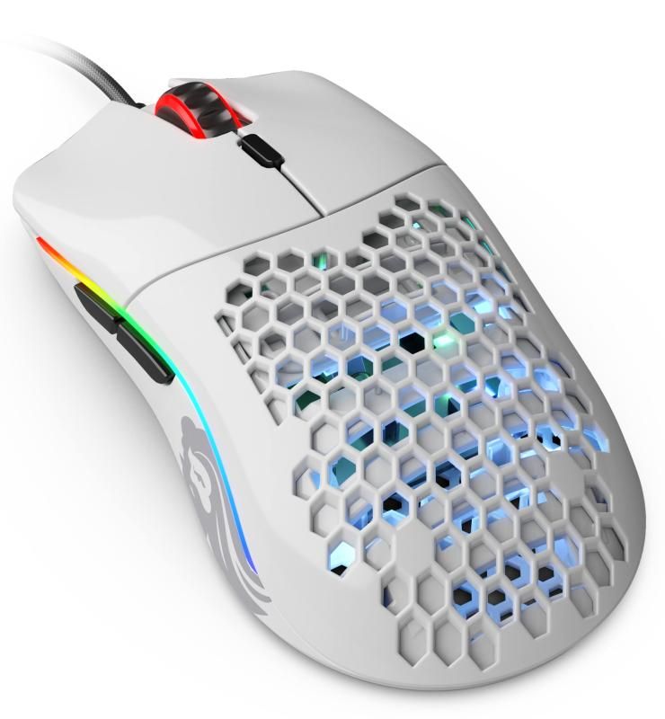 Glorious グロリアス モデルo パソコン マウス 有線 ゲーミングマウス 軽量 RGB 6個プログラムボタン USB マウス 白 58g