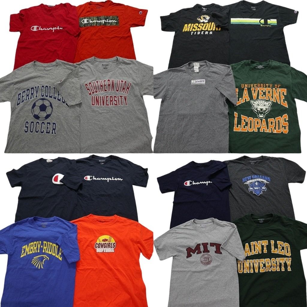 古着卸 チャンピオン 半袖Tシャツ 16枚セット メンズ S カレッジ風 ワンポイント チームロゴ プリントタグ 古着 NA1554