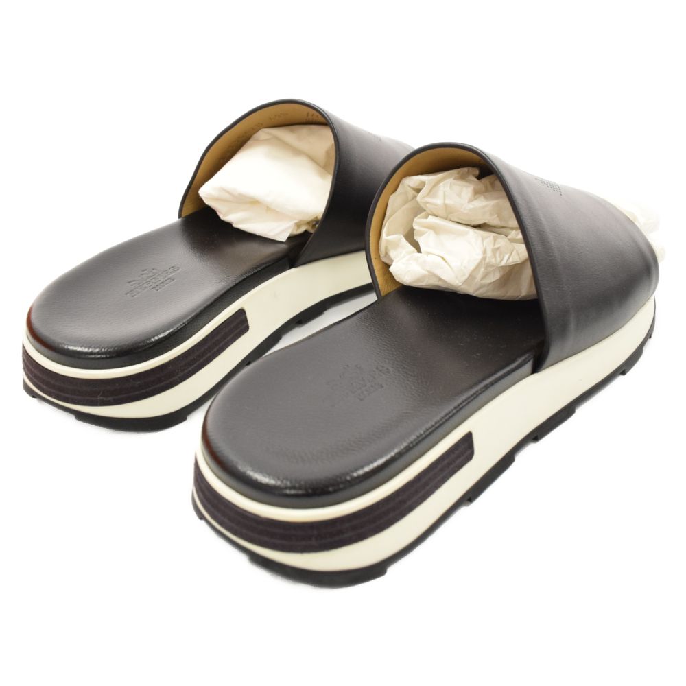 HERMES (エルメス) リフレックス レザースライドサンダル ブラック