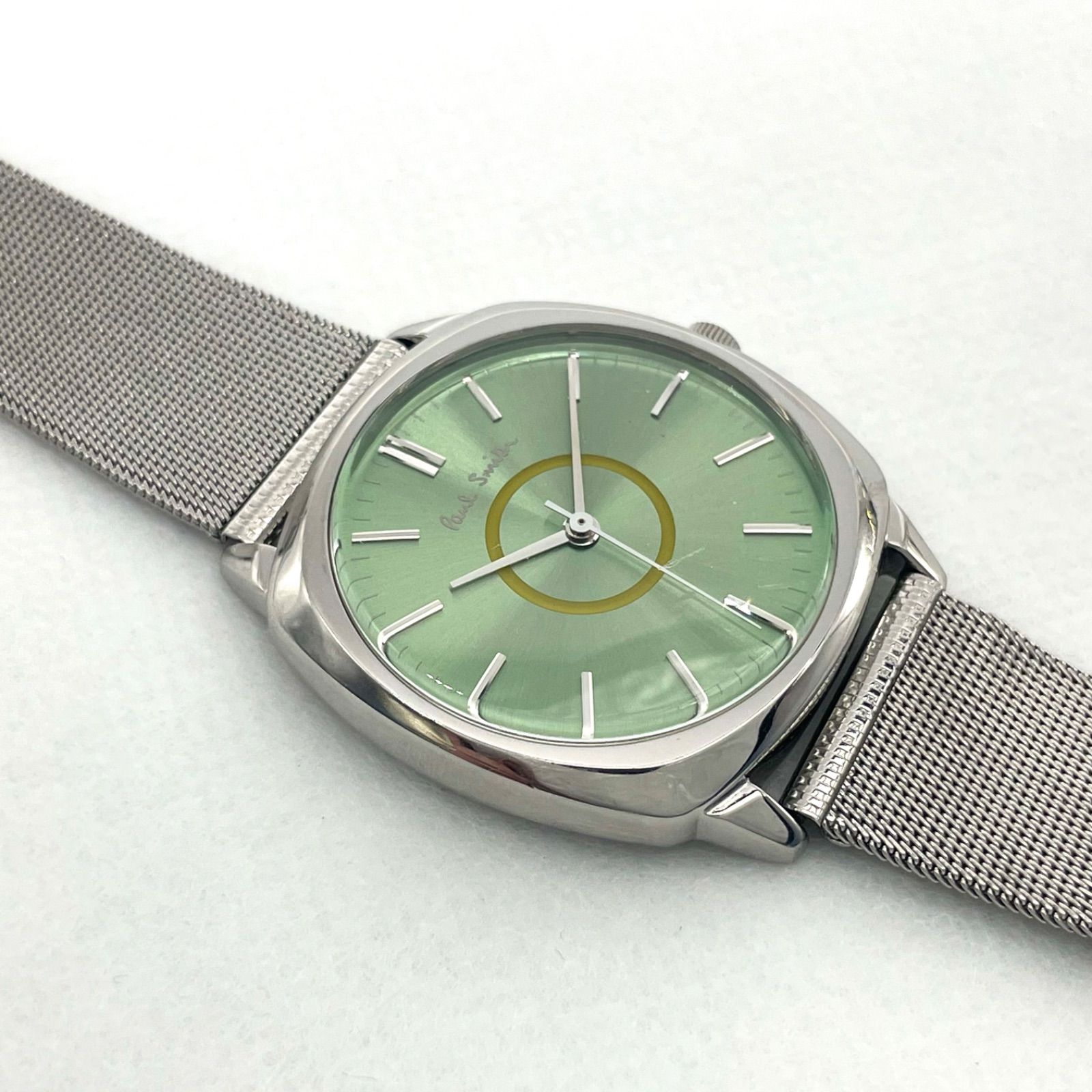 【電池交換済】ポールスミス paul smith メンズ　腕時計　アナログ　クオーツ　電池式　ラウンド　グリーン　緑文字盤 5530-F52258 G1