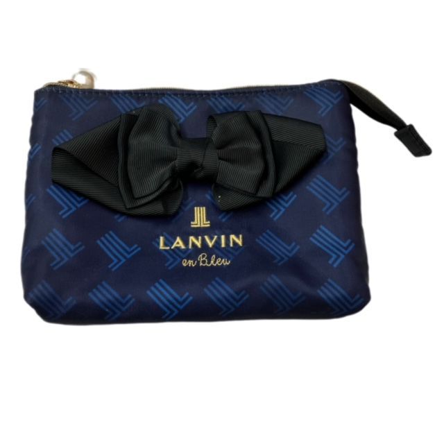 LANVIN en Bleu ランバンオンブルー ポーチ リボン ナイロン - メルカリ