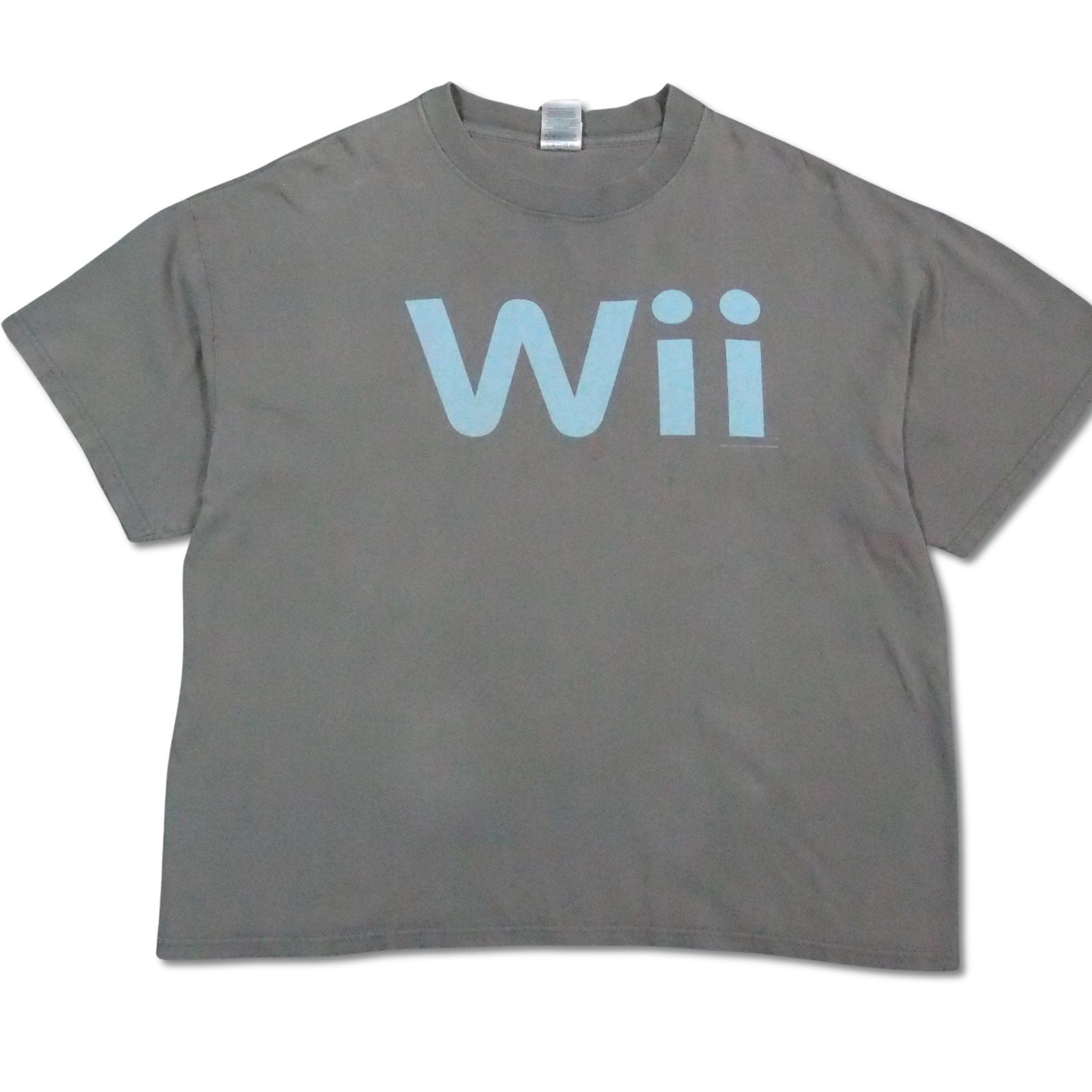 0120 00s XL グレー Wii ロゴ ビックプリント ゲームT